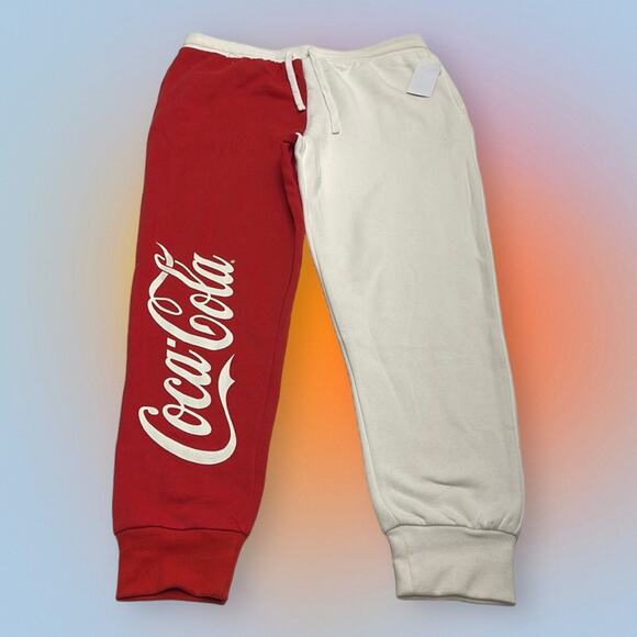 COCA COLA Women’s XL Red White Jogger Sweatpant - Picture 1 of 3